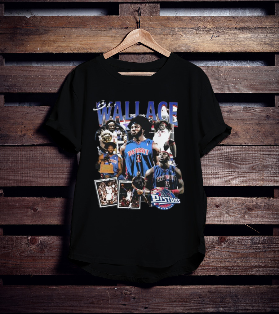 Ben Wallace Detroit Pistons Basketball Legends Collage T-Shirt
