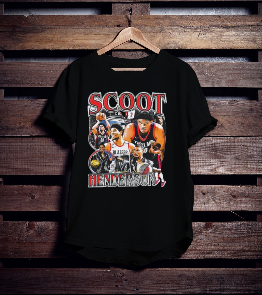 Scoot Henderson Portland Trail Blazers NBA Basketball Montage T-Shirt