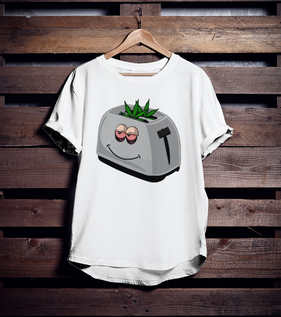 Toasted Weed Toaster With Cannabis Leaves And Relaxed Face T-Shirt