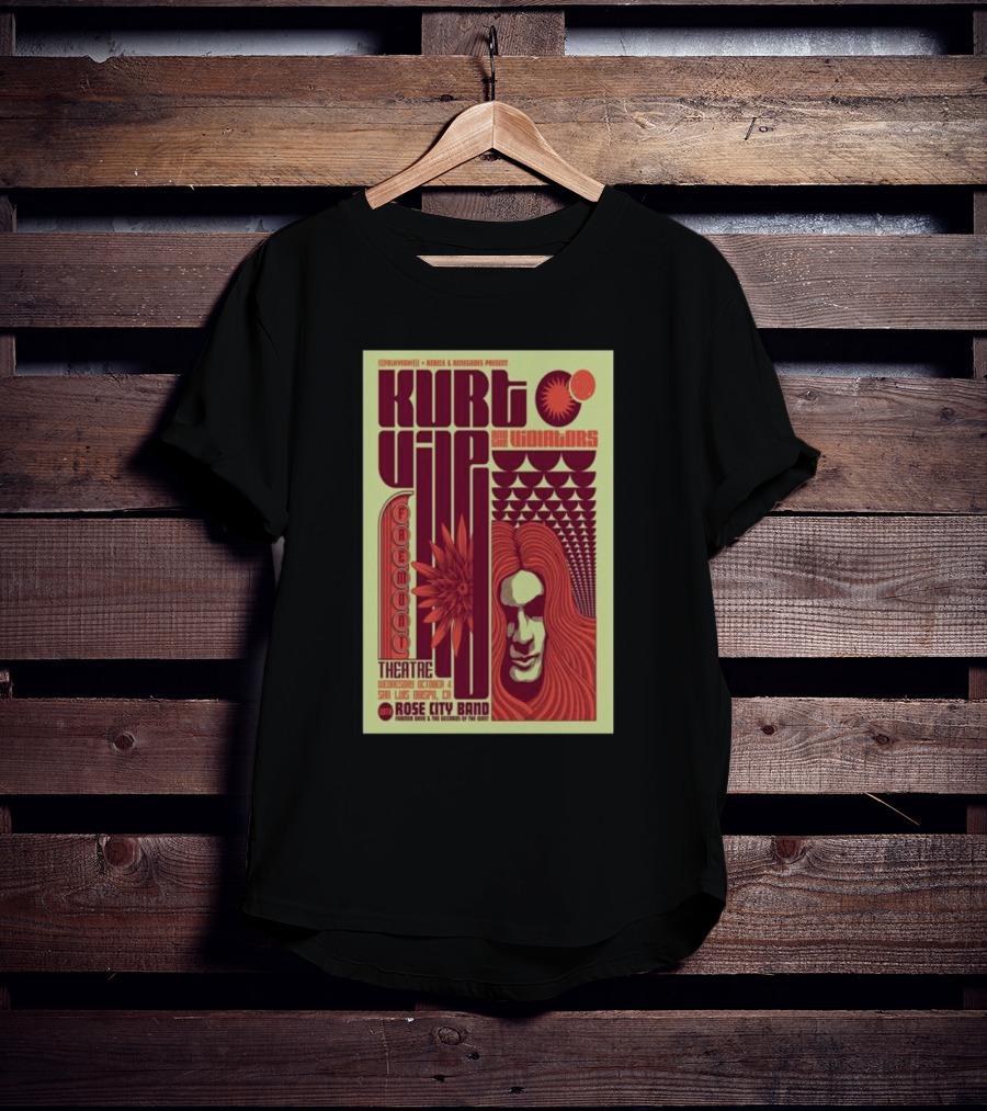 Kurt Vile And The Violators San Luis Obispo Fremont Theatre Rose City Band T-Shirt
