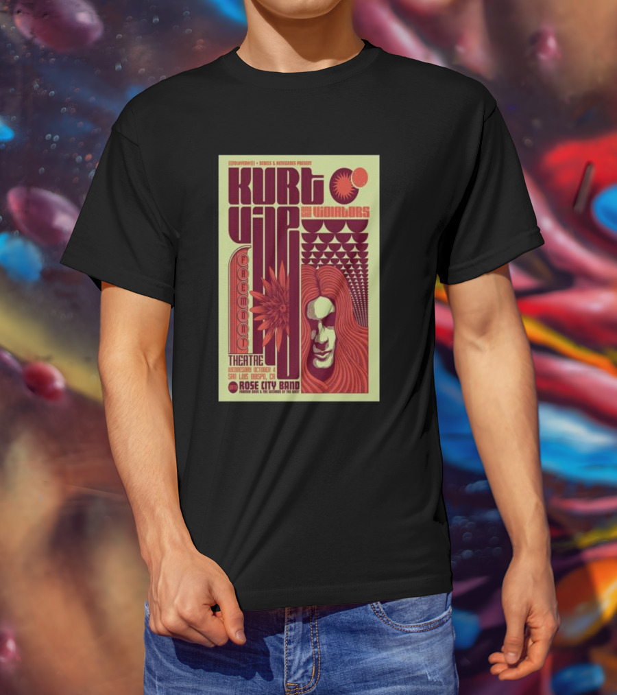 Kurt Vile And The Violators San Luis Obispo Fremont Theatre Rose City Band T-Shirt