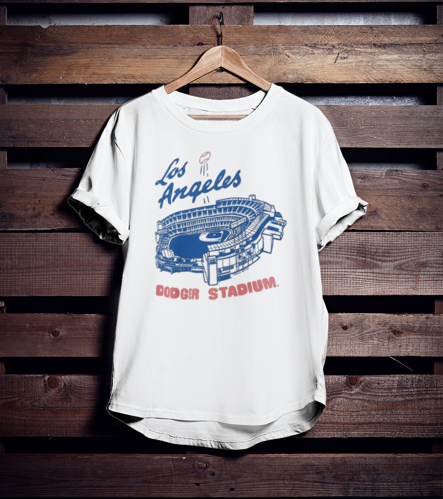 Los Angeles Dodger Stadium Homage Tri-Blend Gray T-Shirt