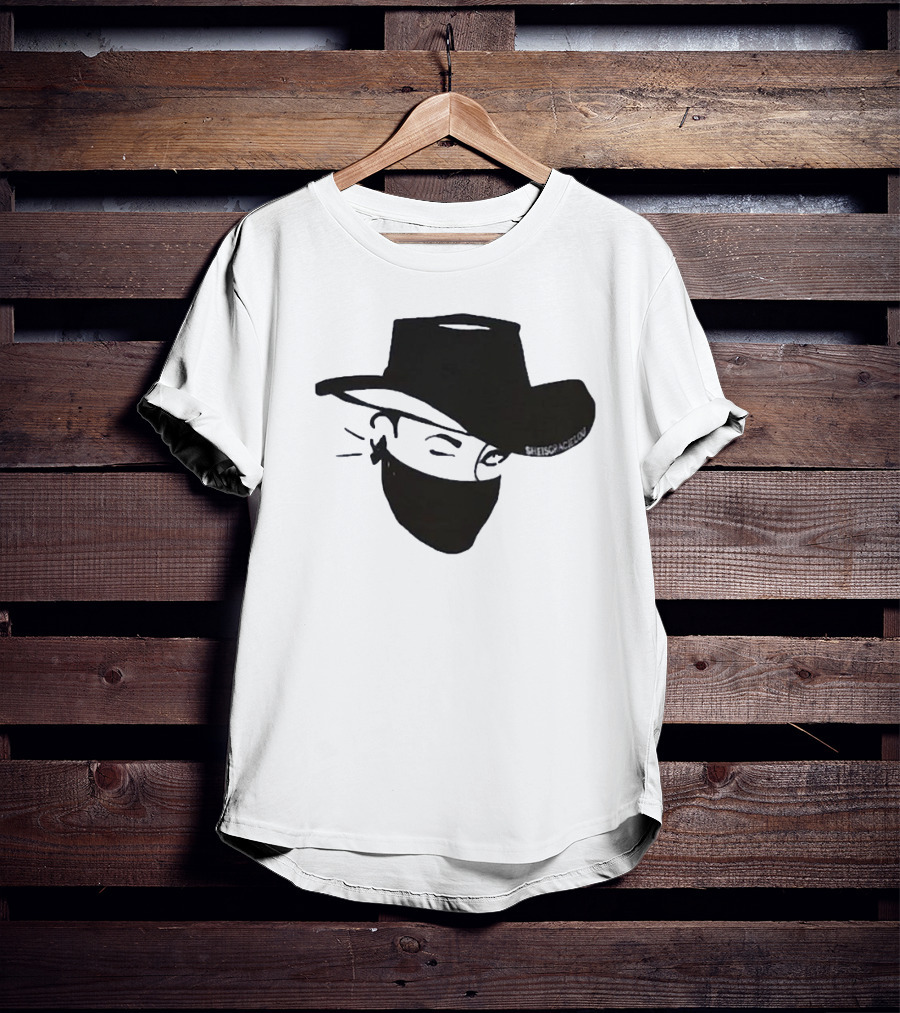 Sheisgracielou Cowboy Hat Mask Design Two Sided T-Shirt