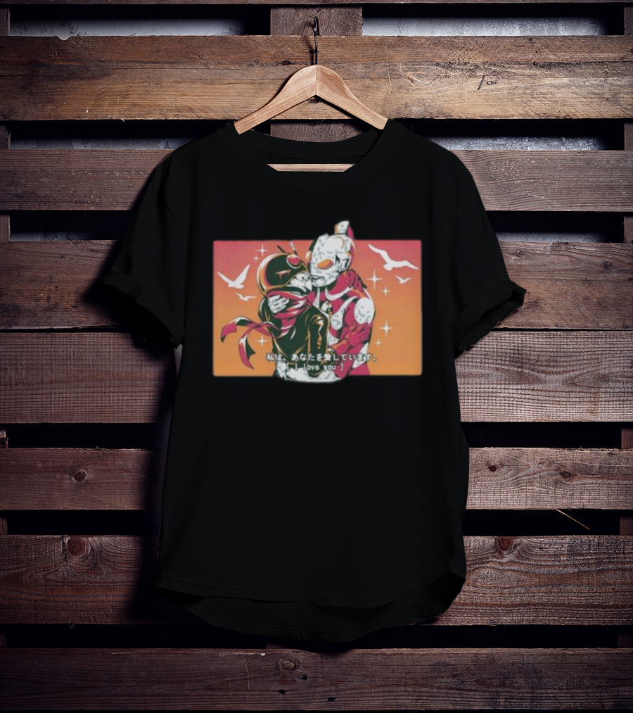 Tokusatsu I Love You Vintage Kamen Rider And Ultraman Romance Scene T-Shirt