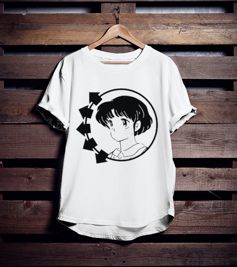 Blink-182 Smiley Akane Tendo Anime Girl Icon In Circle With Arrows T-Shirt
