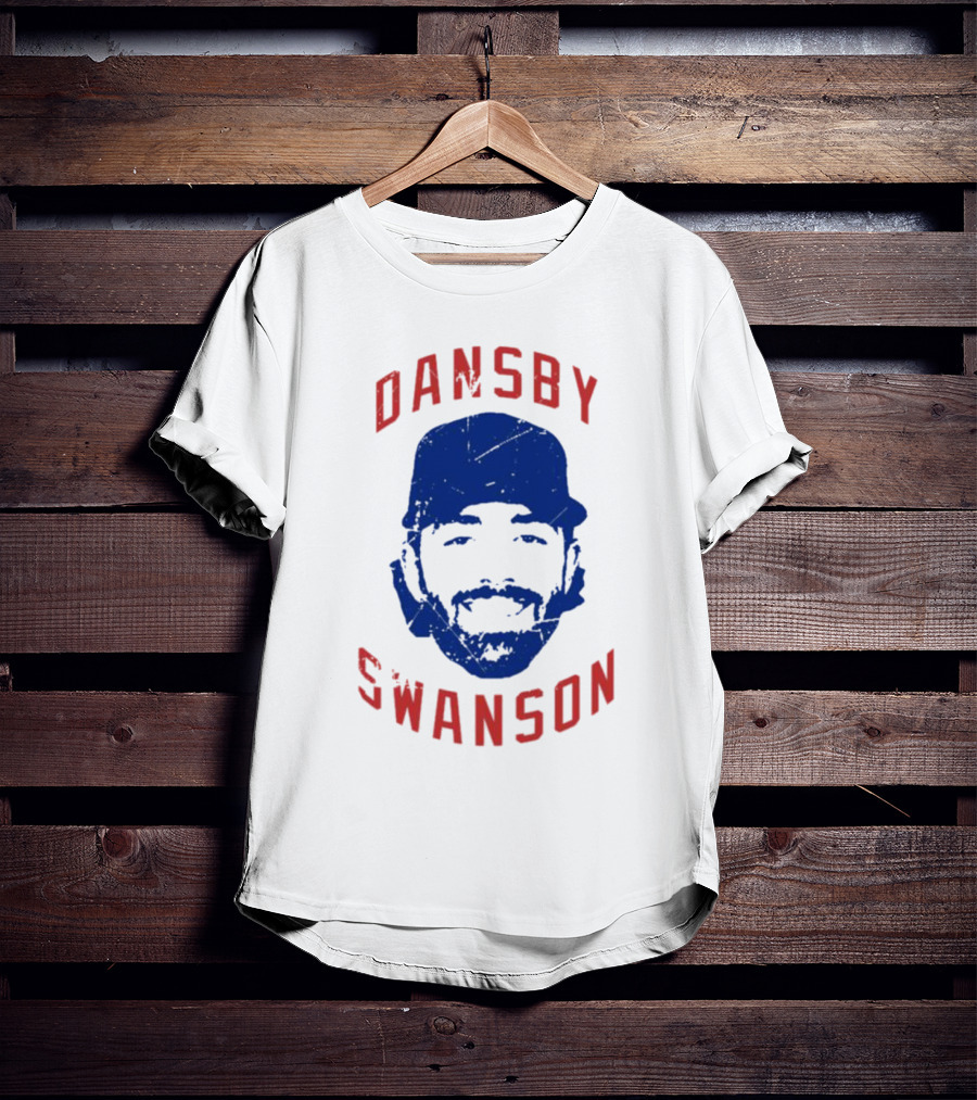 Dansby Swanson Chicago Baseball Portrait Fan T-Shirt