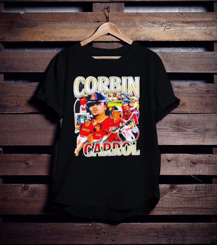 Corbin Carrol Baseball Vintage Player Action Collage T-Shirt