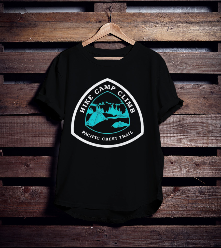 Hike Camp Climb Pacific Crest Trail Adventure Badge T-Shirt