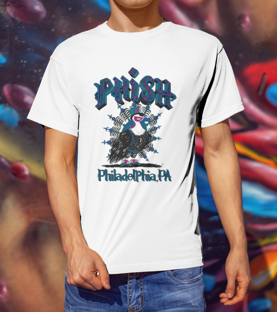 PHISH Philadelphia PA Bird Design The Mann Center Tour T-Shirt