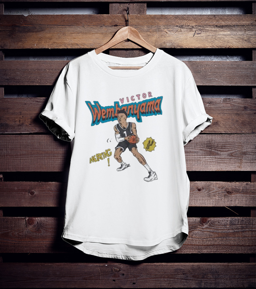 San Antonio Spurs Comic Book Victor Wembanyama Heating Basketball Player T-Shirt