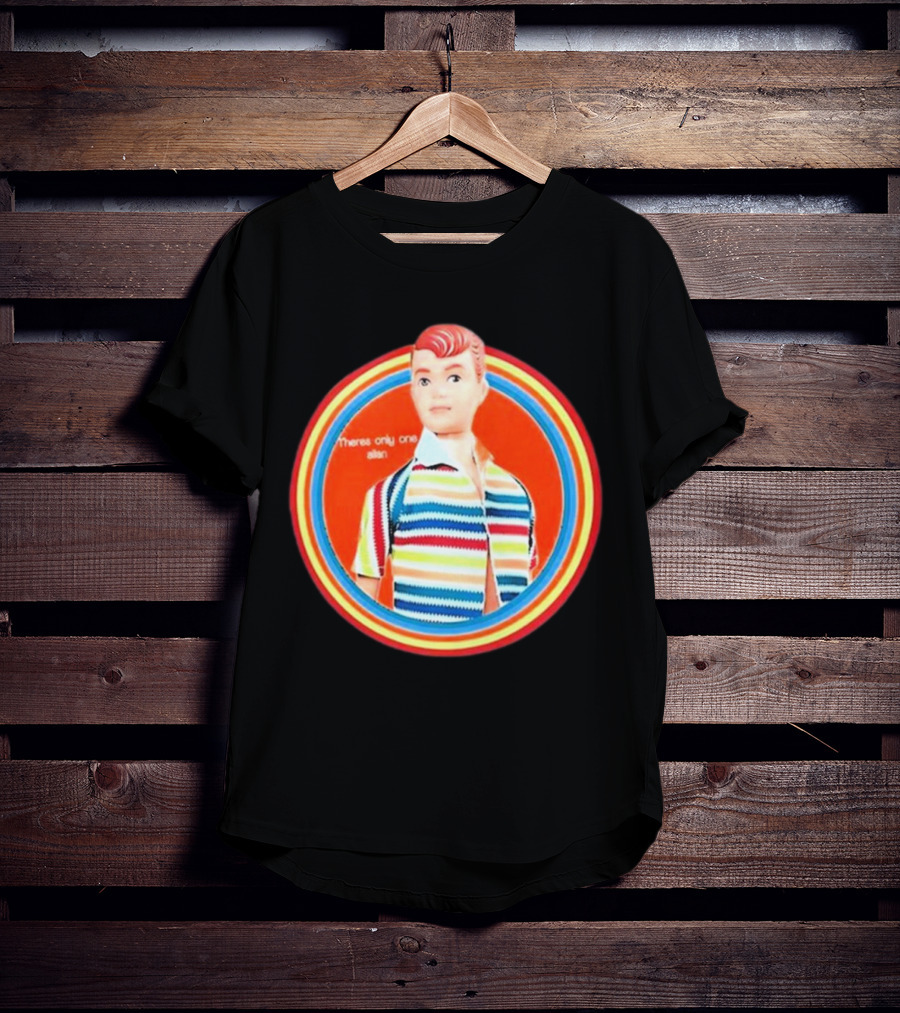 Sitcomabed Theres Only One Allan Retro Striped Doll T-Shirt