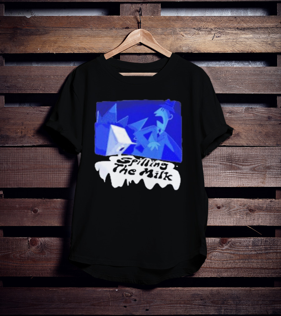 Spilling The Milk Blue Businessman Cartoon T-Shirt