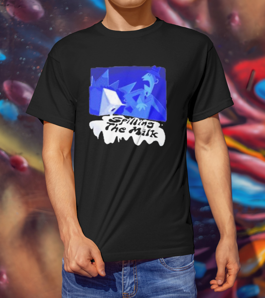Spilling The Milk Blue Businessman Cartoon T-Shirt