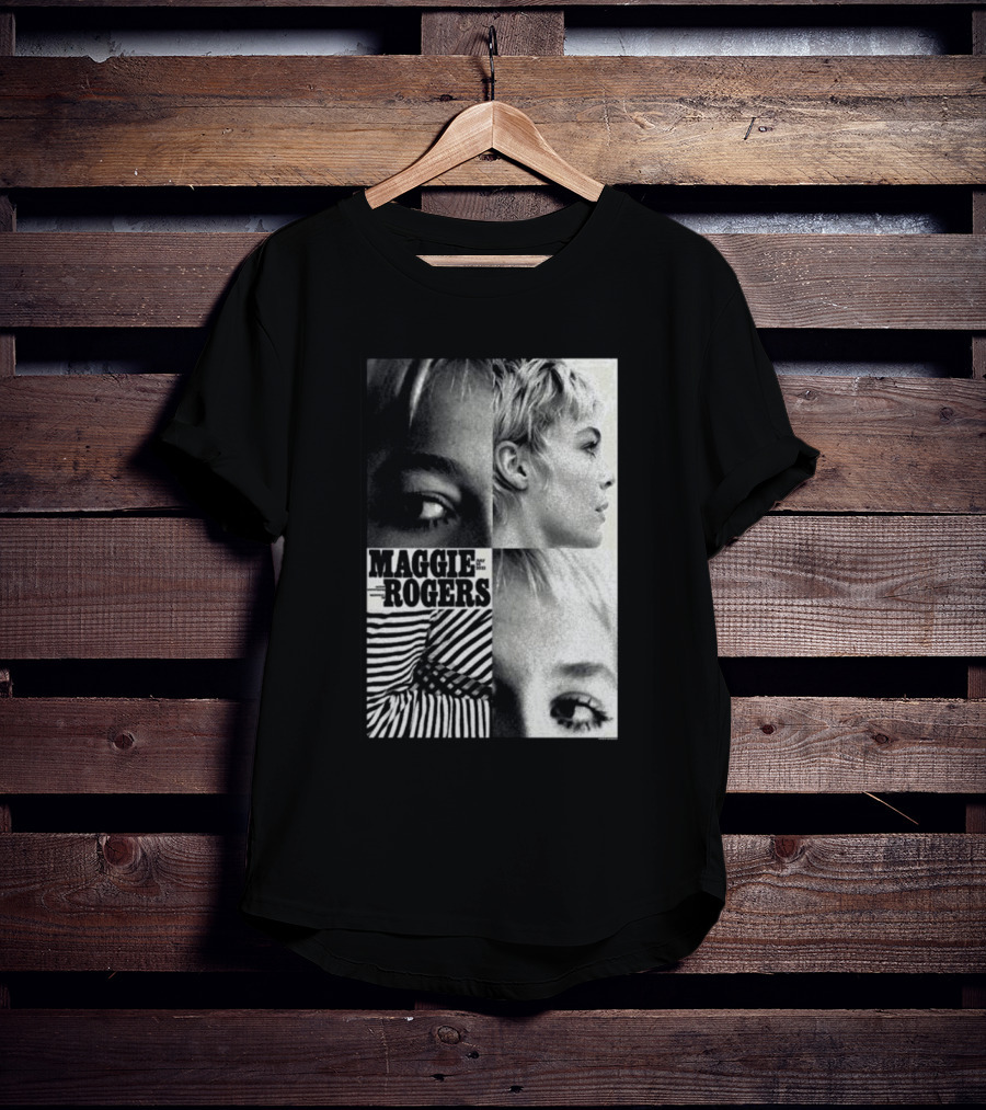 Maggie Rogers Vintage Black And White Portrait Collage Nashville T-Shirt