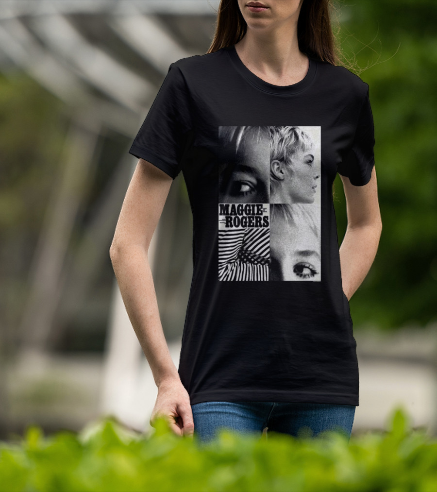 Maggie Rogers Vintage Black And White Portrait Collage Nashville T-Shirt