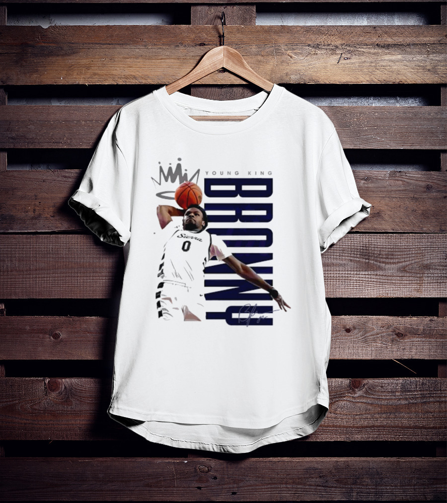 Bronny Young King Basketball Dunk - Crowned Athlete T-Shirt