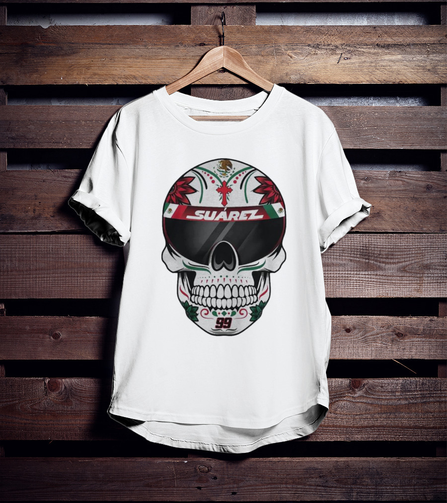 Suarez Racing Helmet Visor Skull With Number 99 T-Shirt