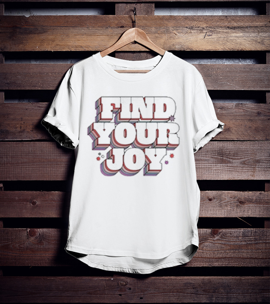 FIND YOUR JOY Retro Multicolor 3D Lettering T-Shirt