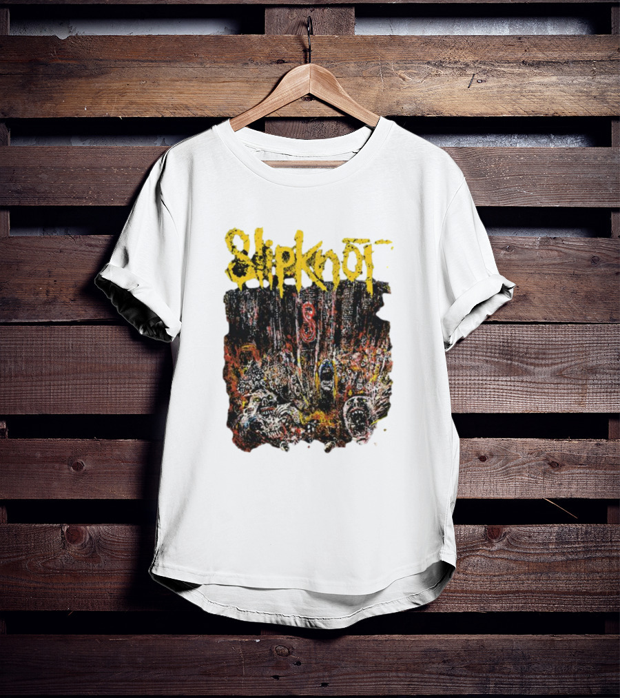 Slipknot Live At MSG Concert Art With Number 8 Grunge T-Shirt