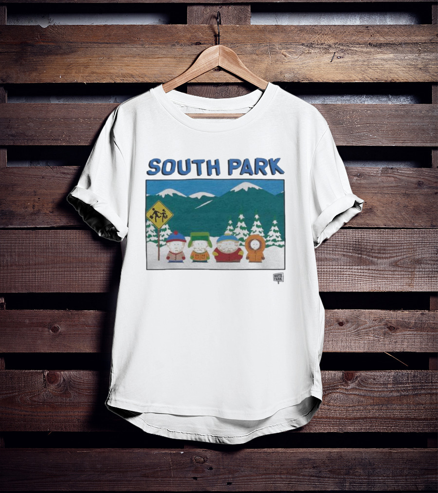 SOUTH PARK Characters In Winter Mountain Scene T-Shirt