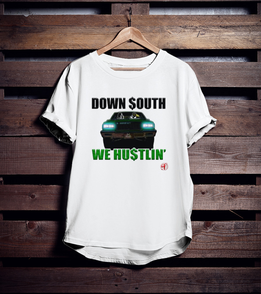 DOWN $OUTH WE HU$TLIN' Riding Classic Car T-Shirt
