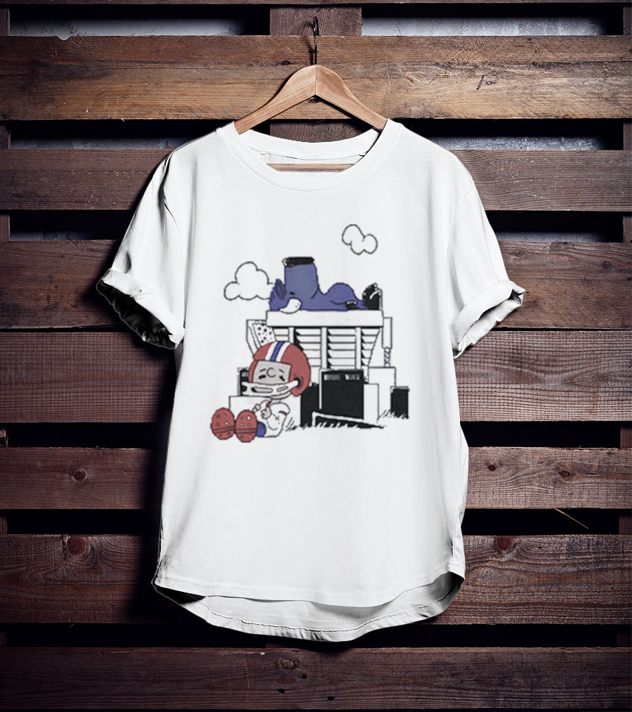 26 Shop Waiting The Season Football-Themed Nostalgic Cloud Scene T-Shirt