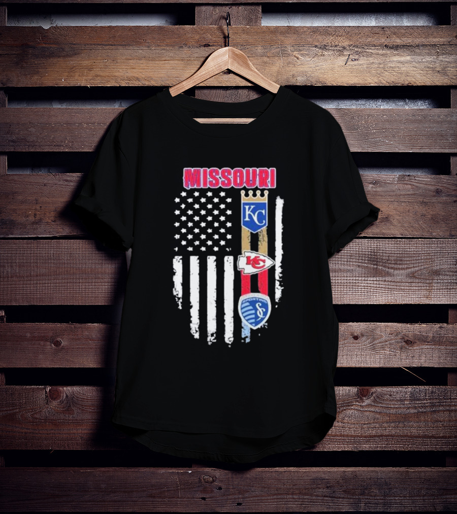 Missouri Kansas City Chiefs Royals Sporting Flag T-Shirt