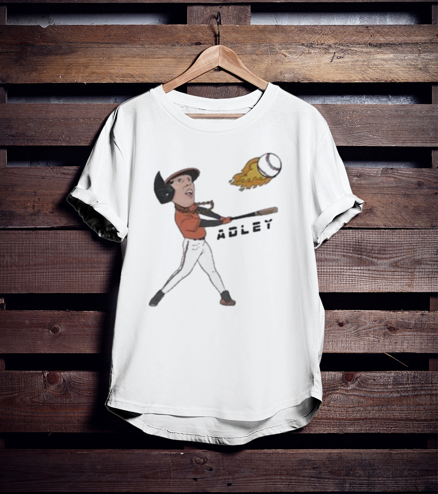 Adley Rutschman Baseball Fire Swing Action T-Shirt