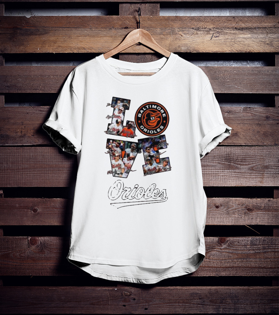 Baltimore Orioles Love Team Personalized Orange Players T-Shirt