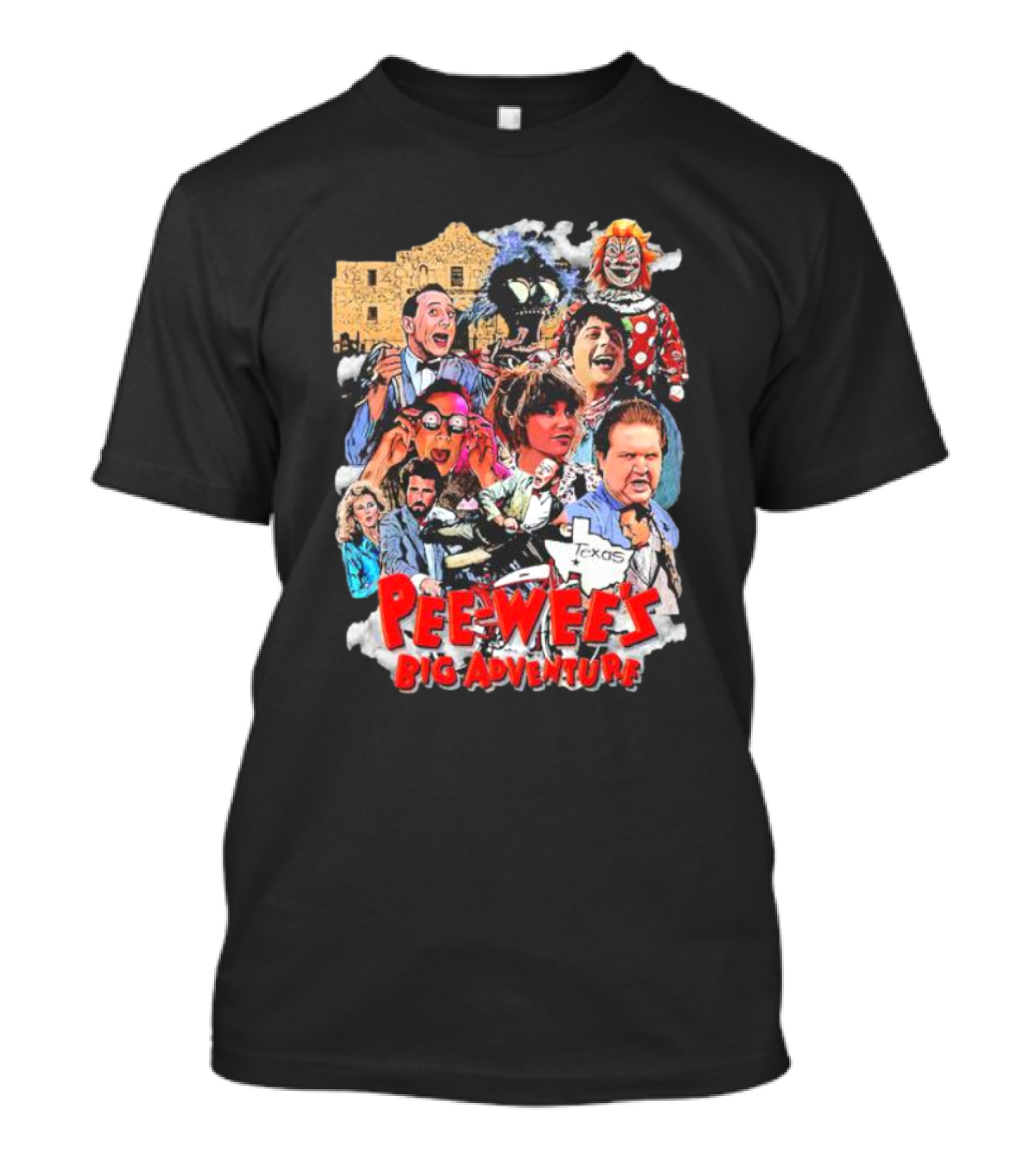 Pee Wee's Big Adventure Vintage Paul Reubens Texas Collage T-Shirt