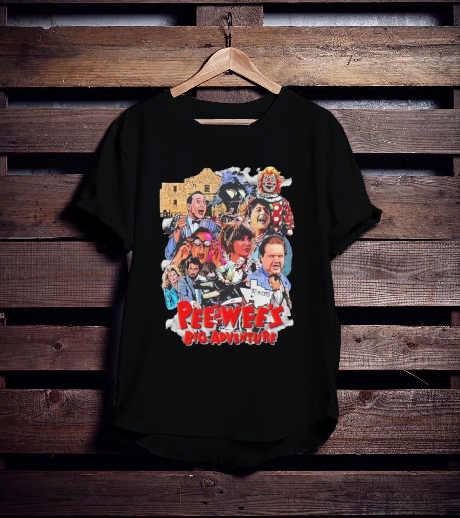 Pee Wee's Big Adventure Vintage Paul Reubens Texas Collage T-Shirt