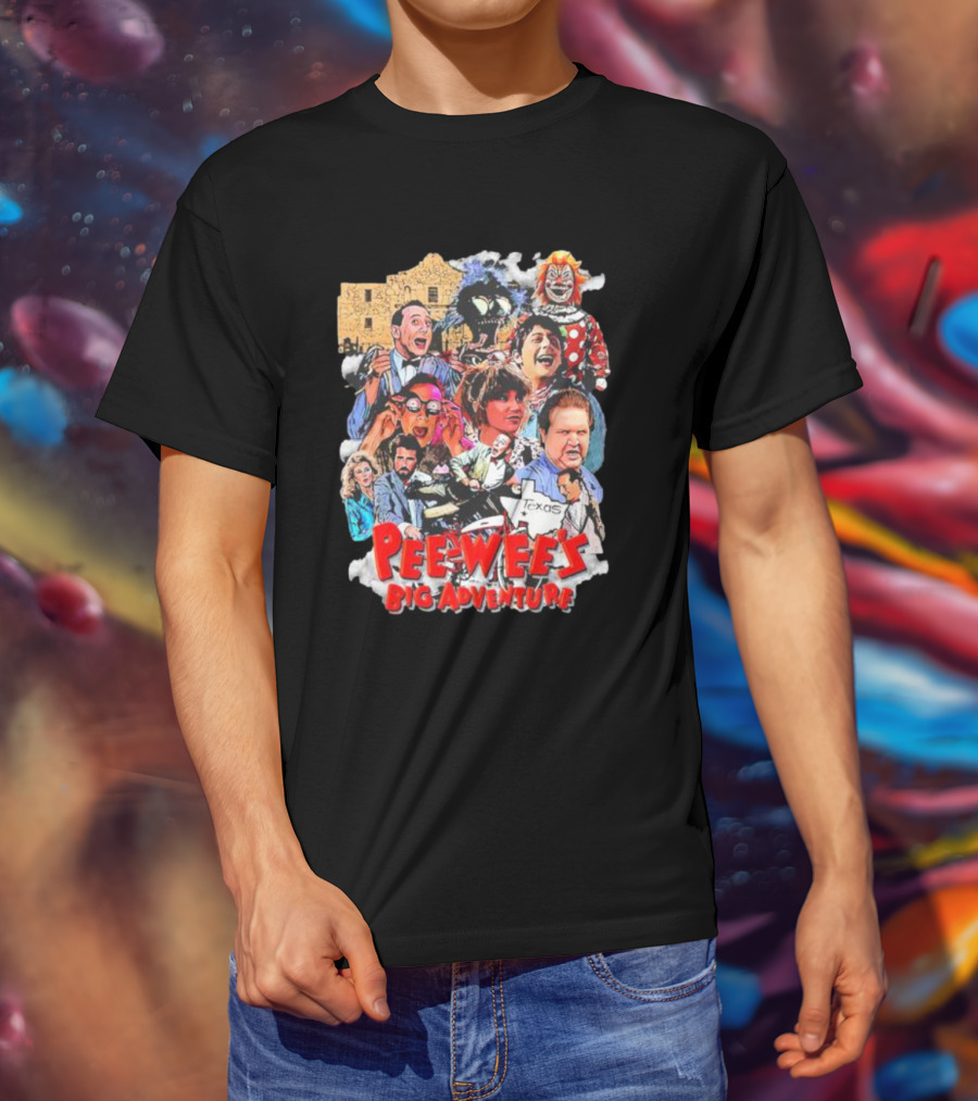 Pee Wee's Big Adventure Vintage Paul Reubens Texas Collage T-Shirt