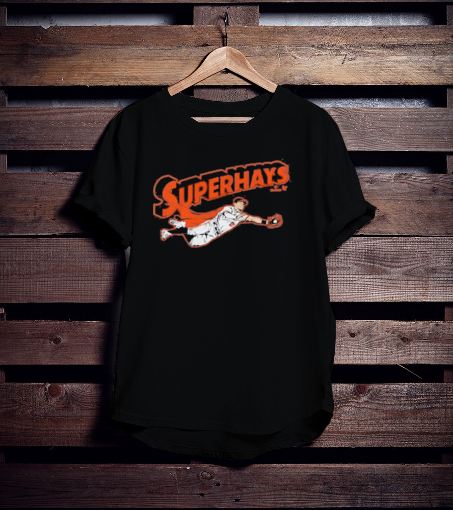 Superhays Austin Hays Baseball Flying Action T-Shirt
