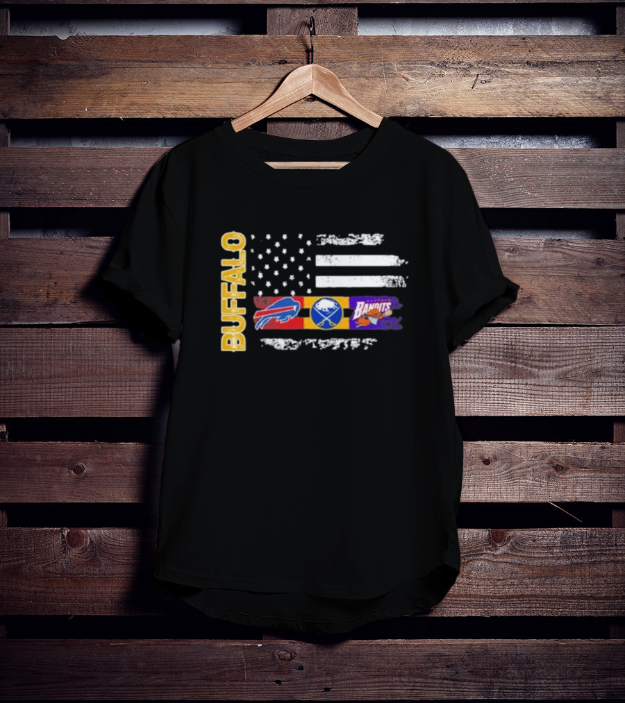Buffalo Bills Sabres Bandits US Flag Buffalo T-Shirt