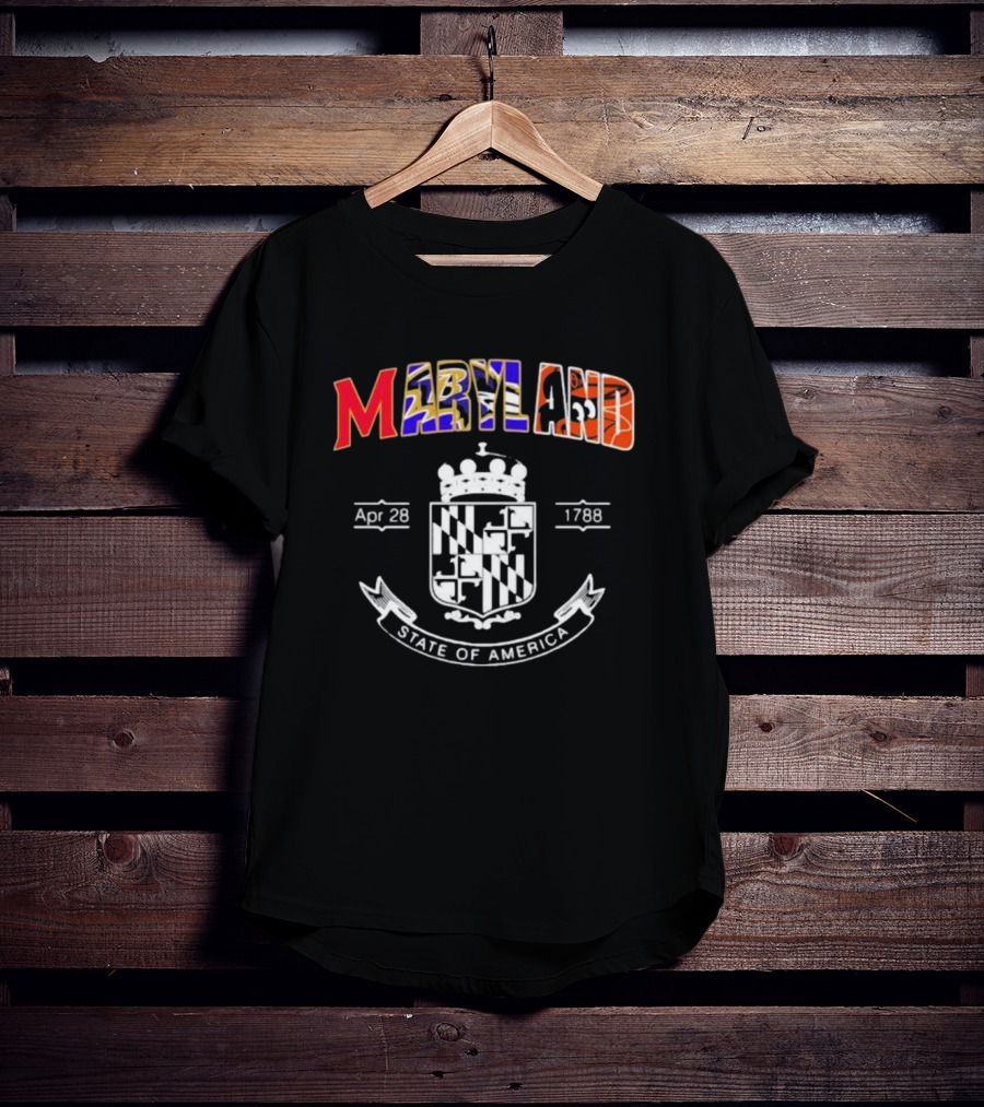 Maryland Apr 28 1788 State Of America Team Sport Emblem Heritage T-Shirt