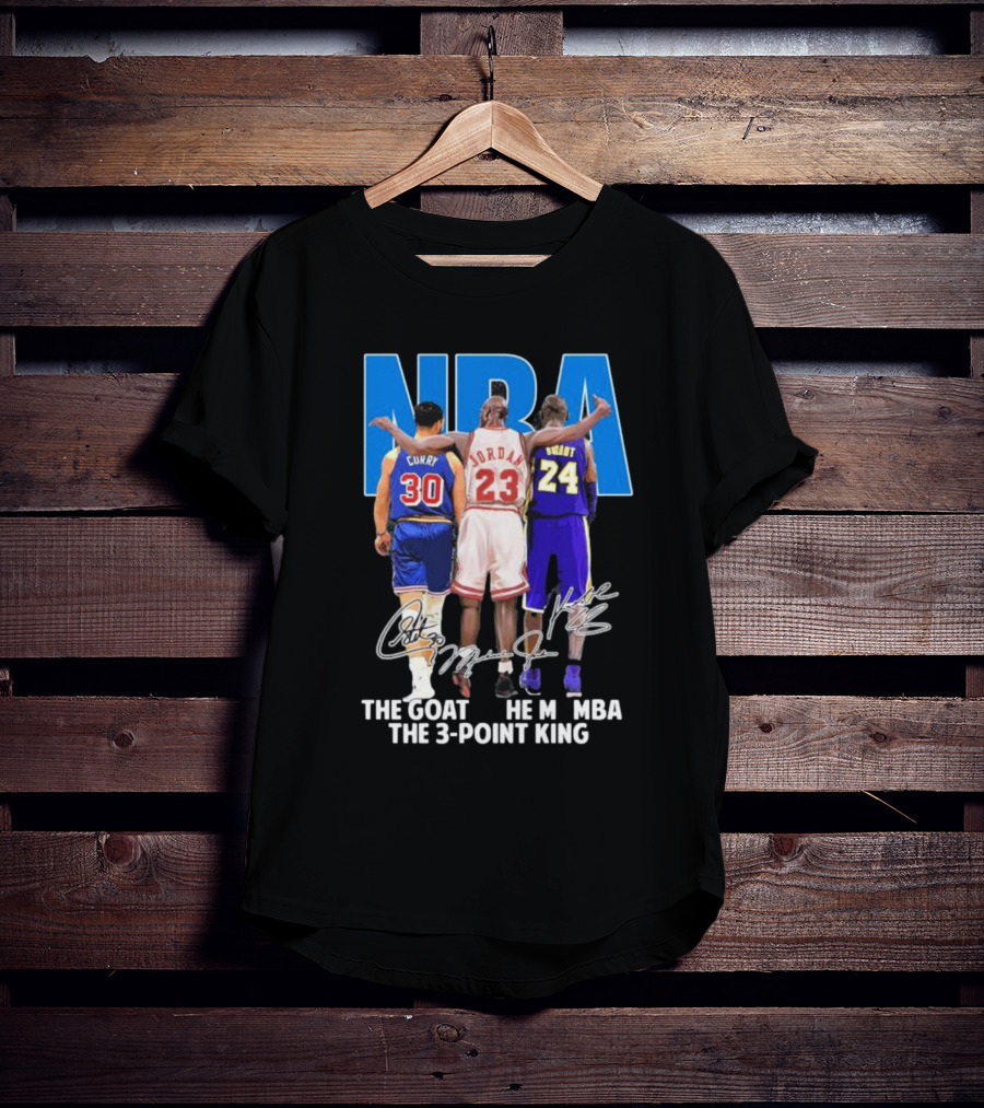 NBA Curry Jordan Bryant The Goat The Mamba The 3-Point King Signature T-Shirt