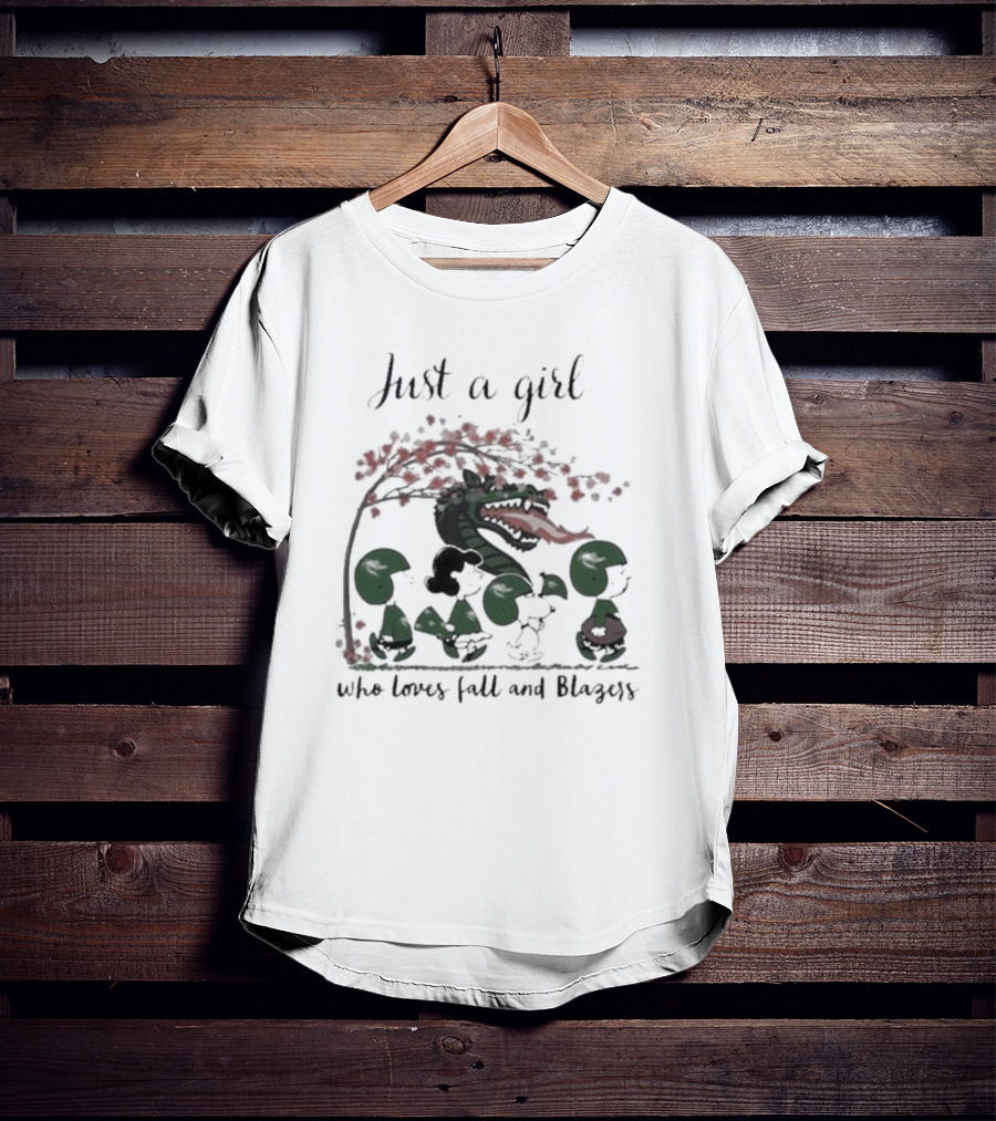 Just A Girl Who Loves Fall, Blazers, Peanuts, And Green Dragon T-Shirt