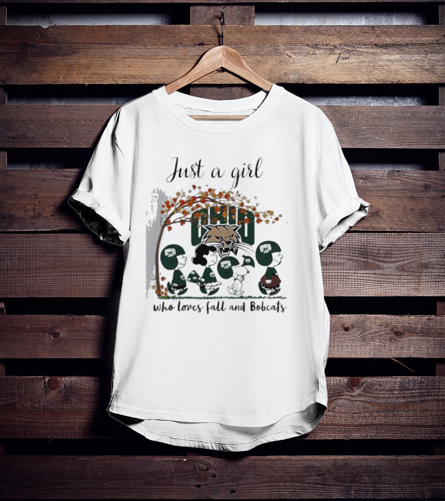 Just A Girl Who Loves Fall And Bobcats T-Shirt