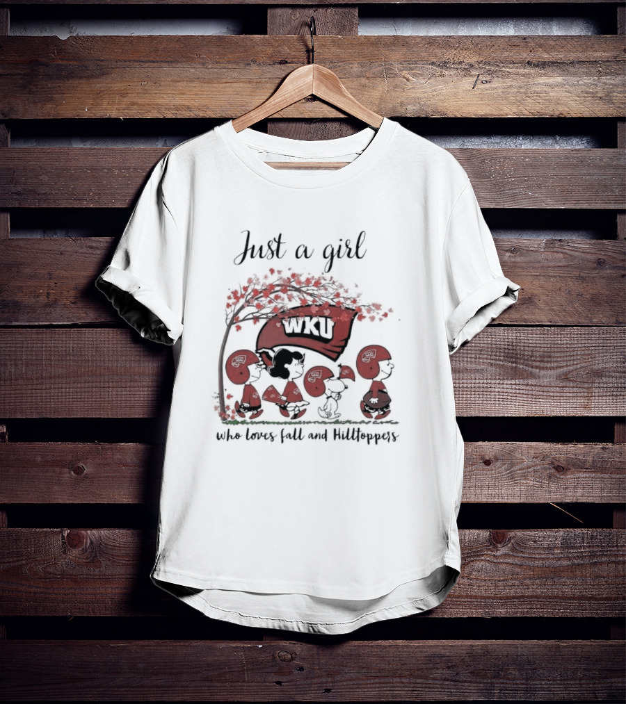 Just A Girl Who Loves Fall WKU Hilltoppers Peanuts T-Shirt