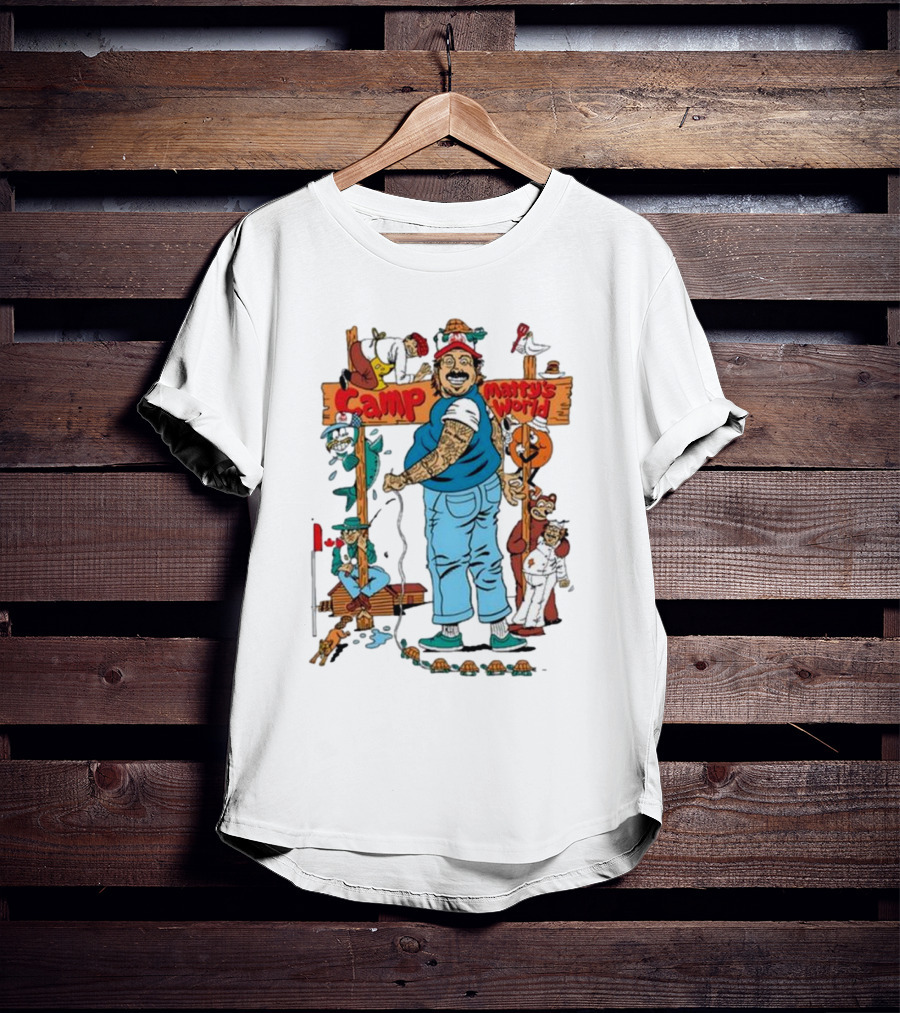 Camp Matty’s World Cartoon Adventure Characters And Colorful Scene T-Shirt
