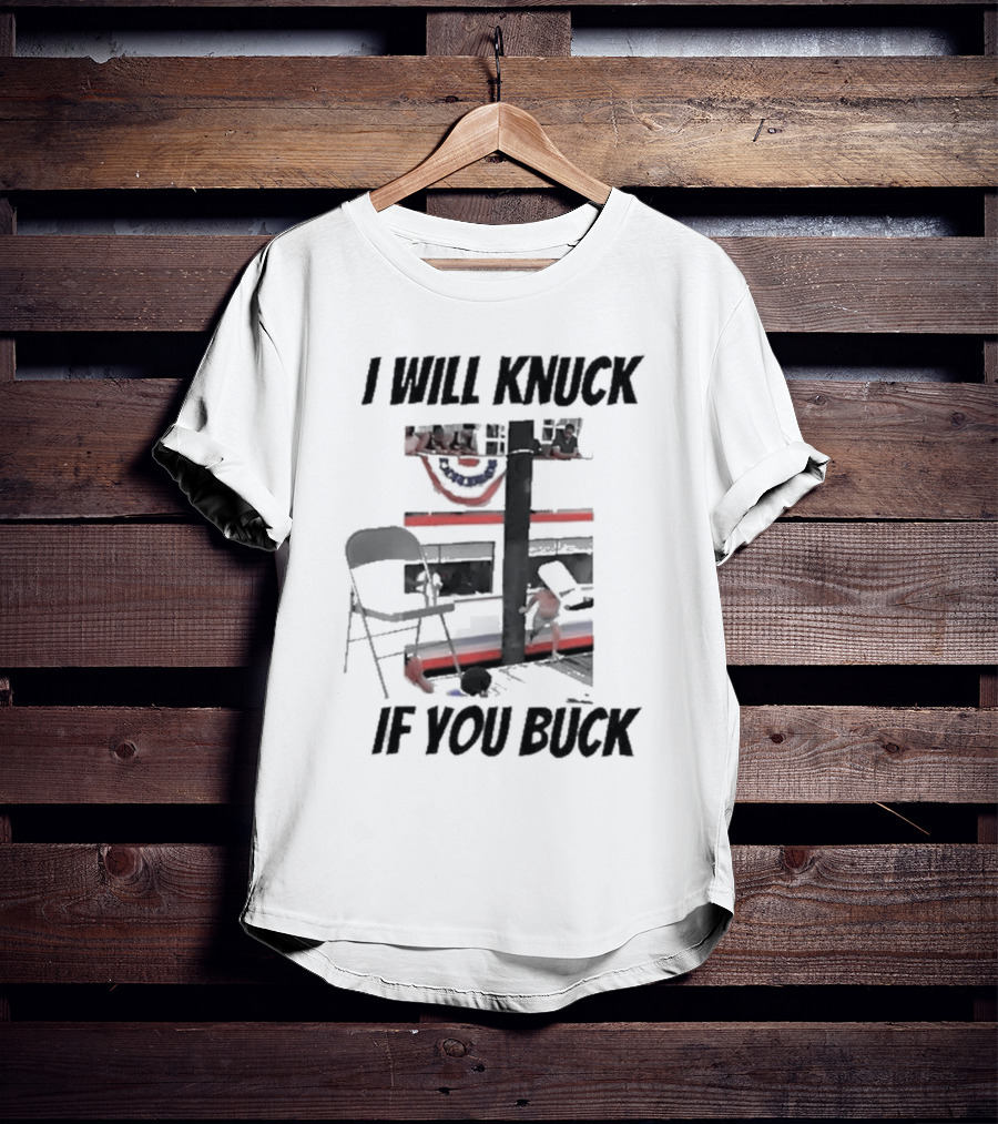 I Will Knuck If You Buck Montgomery River Boat Chair Scene T-Shirt