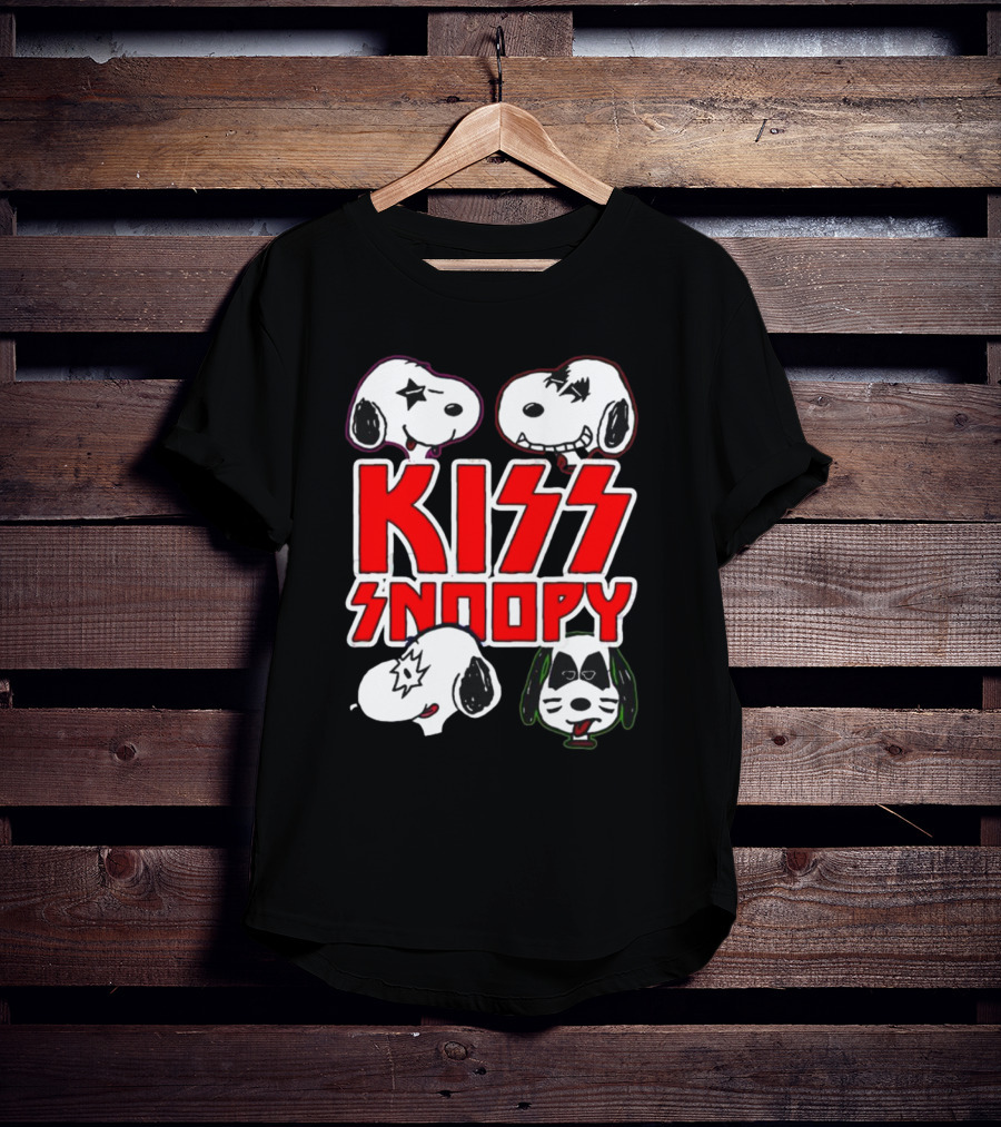 KISS Band Snoopy Peanuts Crossover Characters T-Shirt