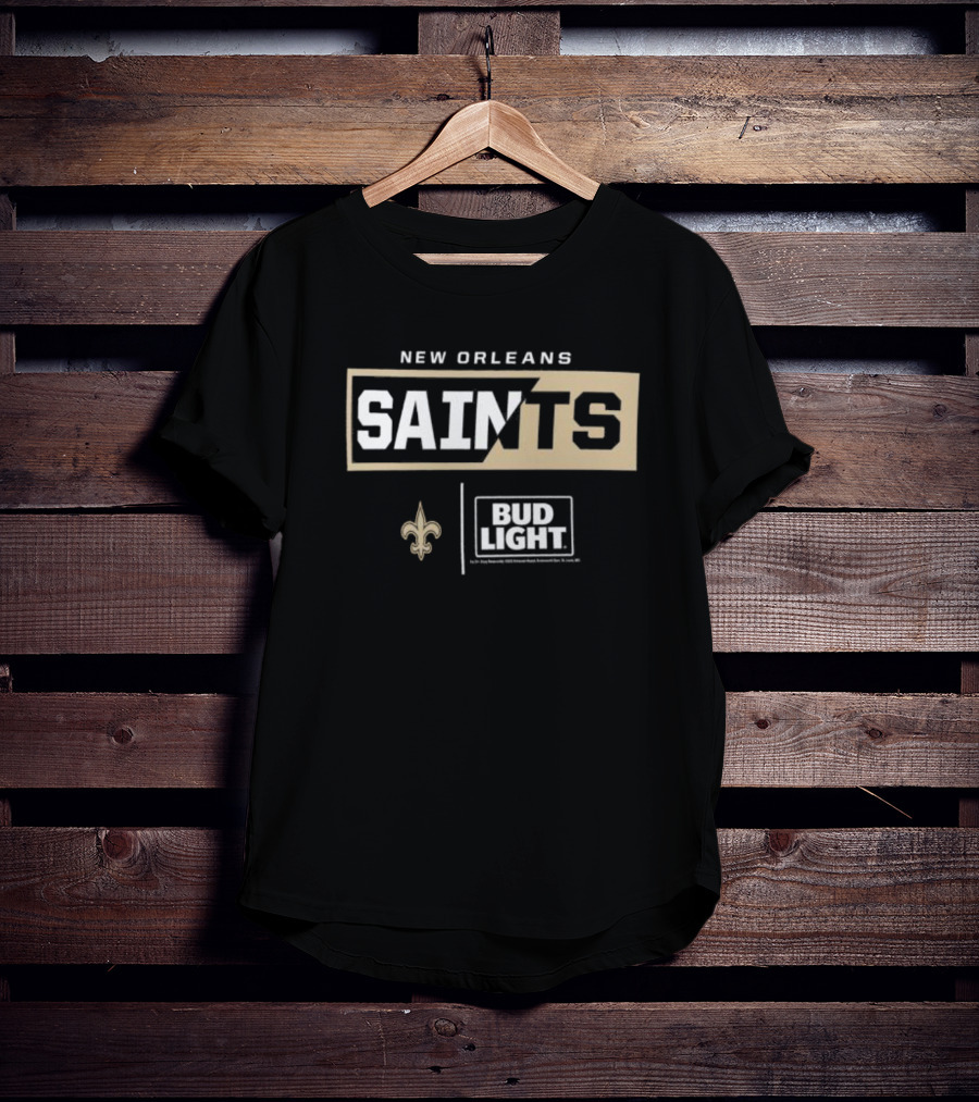 New Orleans Saints Bud Light Fleur-De-Lis NFL Collaboration T-Shirt