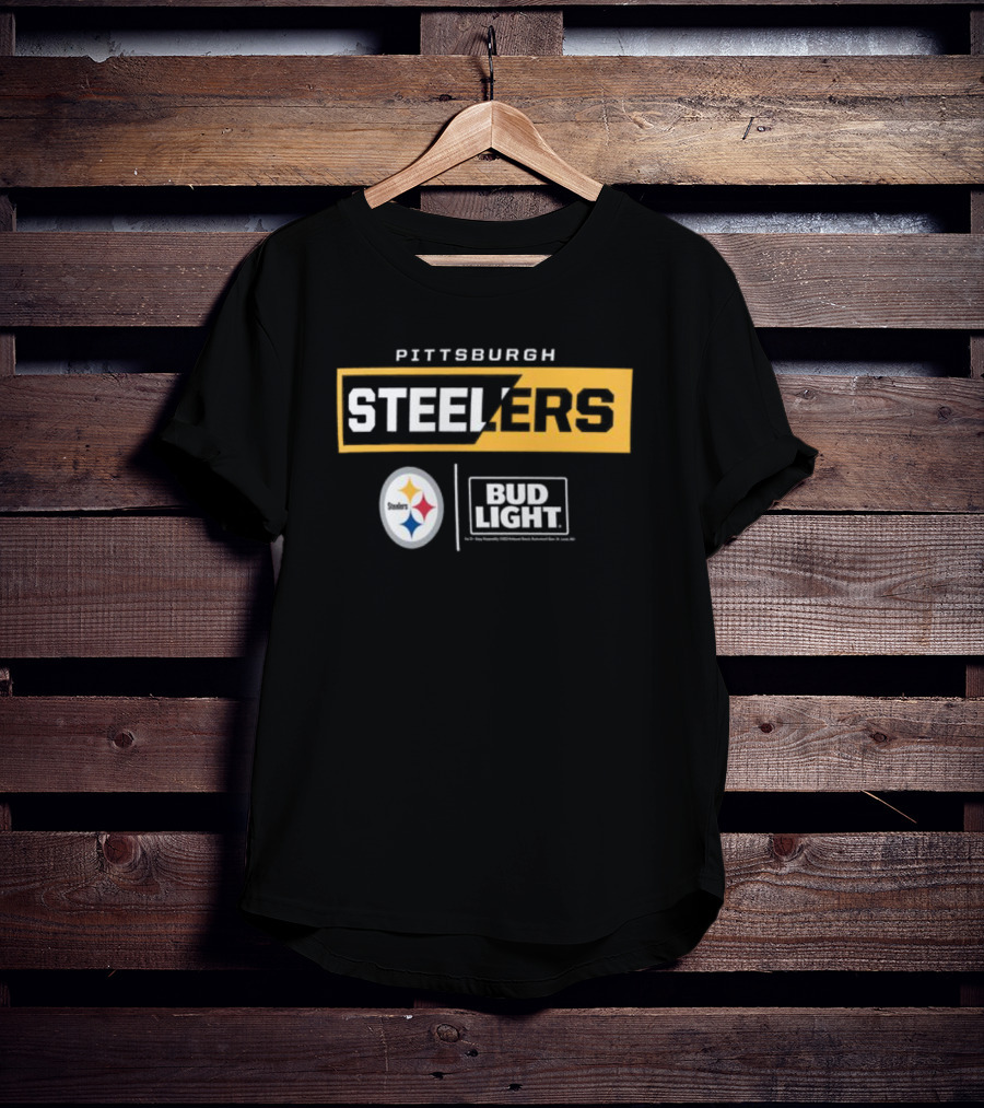 Pittsburgh Steelers Bud Light Collaboration NFL Team T-Shirt