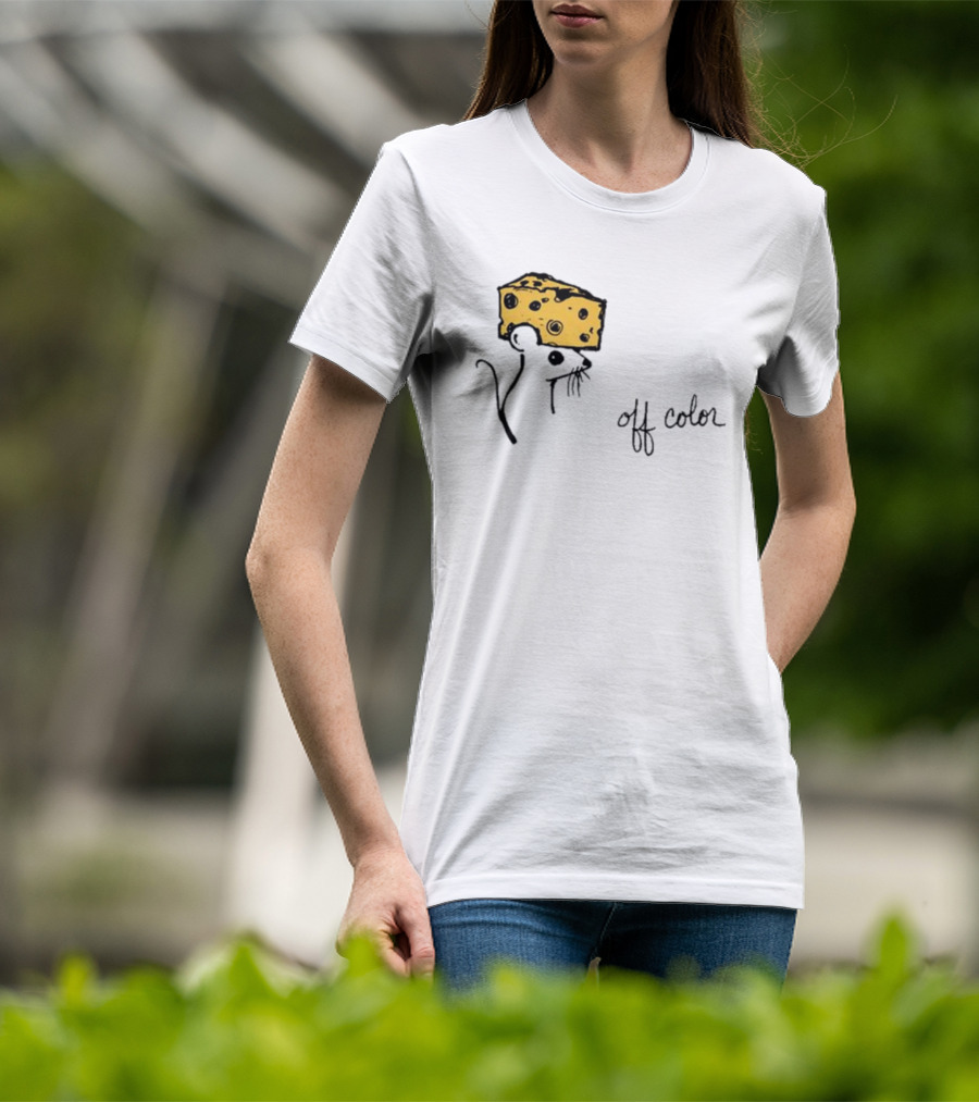Cheesehead Mouse Off Color Sketch With Cheese Hat T-Shirt