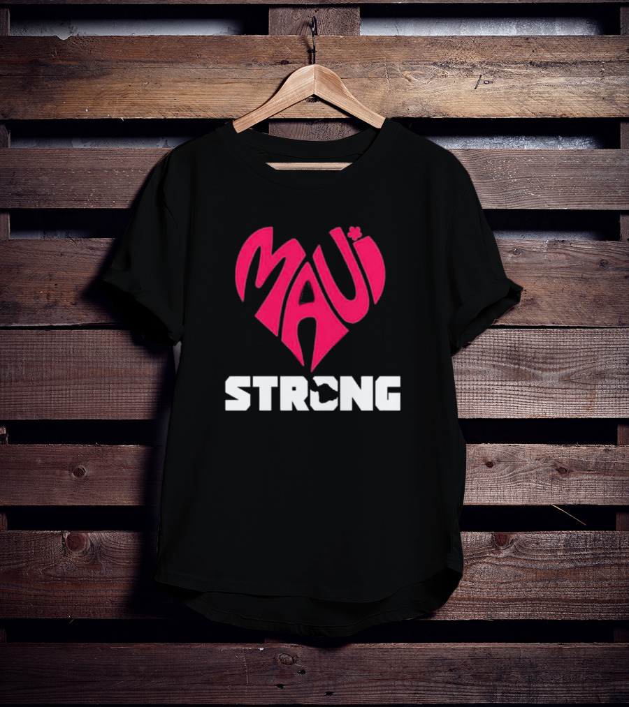 Maui Heart Strong Symbol In Pink T-Shirt