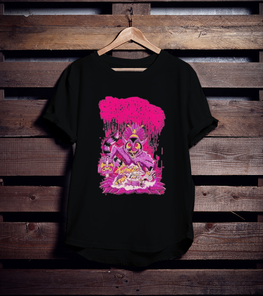 Sanguisugabogg Madagascar Lemur Creature In Psychedelic Pink With Dripping Effect T-Shirt