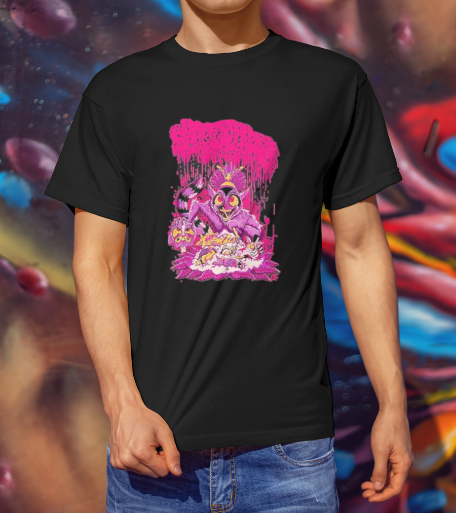 Sanguisugabogg Madagascar Lemur Creature In Psychedelic Pink With Dripping Effect T-Shirt