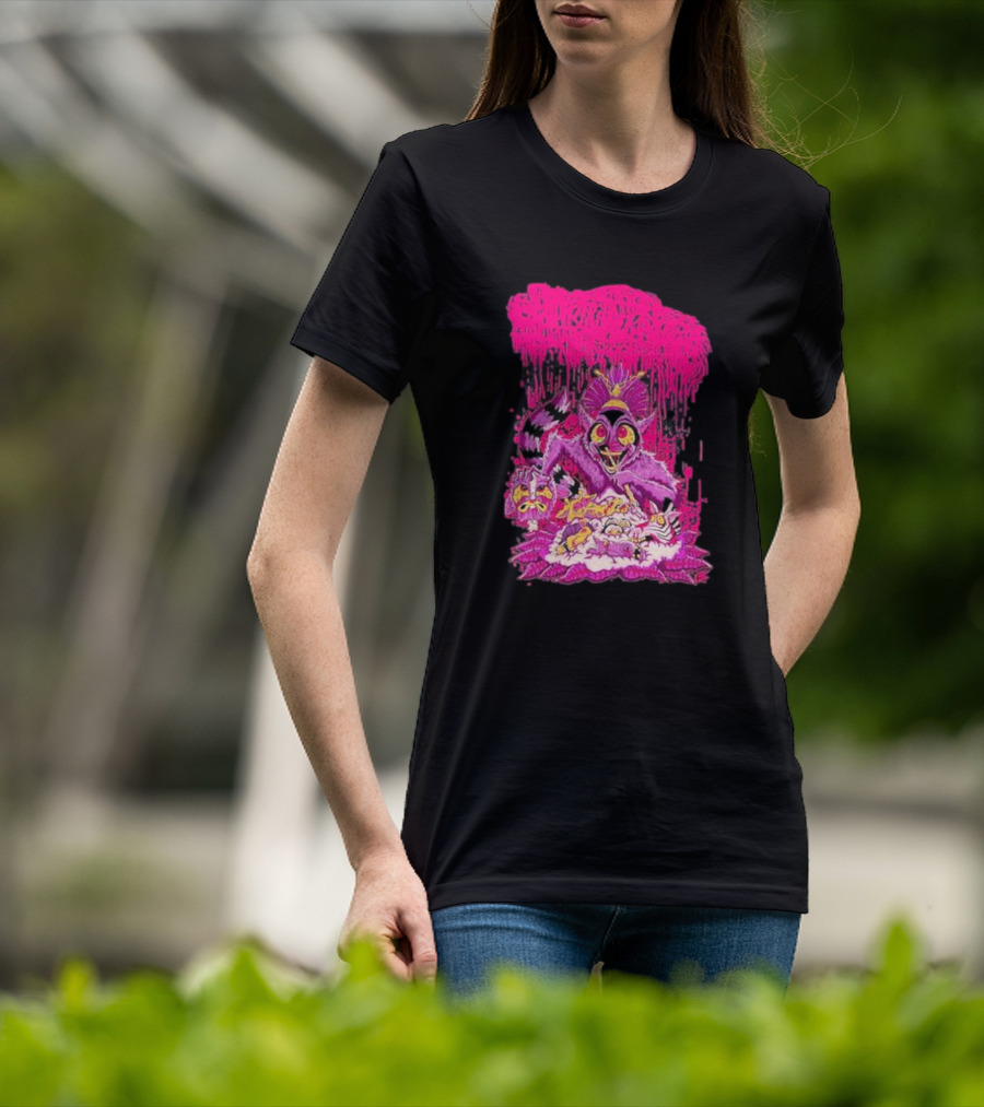 Sanguisugabogg Madagascar Lemur Creature In Psychedelic Pink With Dripping Effect T-Shirt