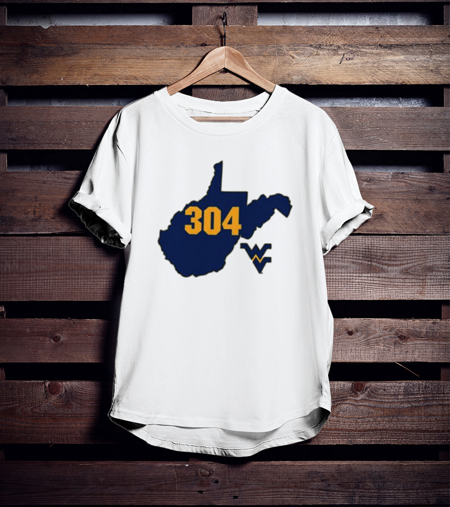 WVU 304 West Virginia State Map With Iconic T-Shirt